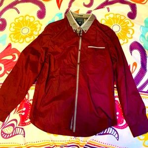 Red maroon coller shirt for men from guess